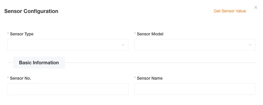 Add Sensor Dialog