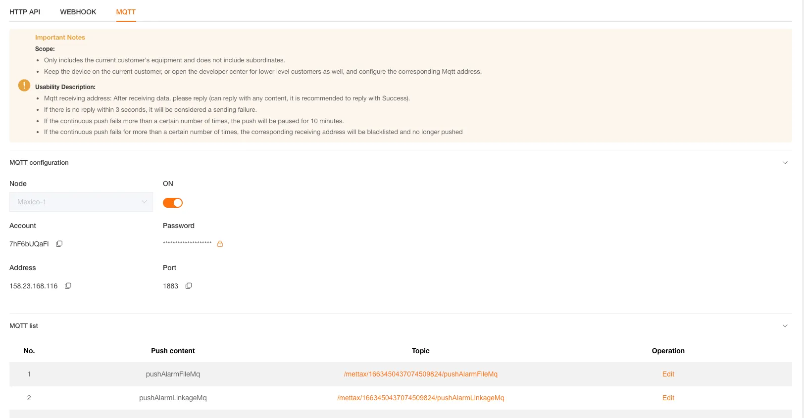 Interfaz MQTT