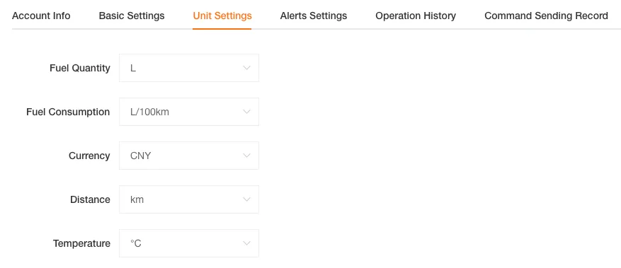 Unit Settings